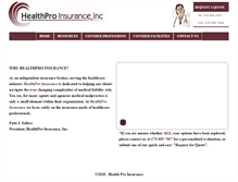 Tablet Screenshot of healthproins.com